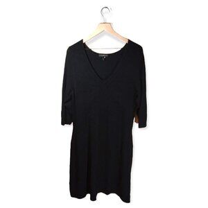LANE Bryant Black V-Neck Bodycon Knitted Midi Dress Size 14/16